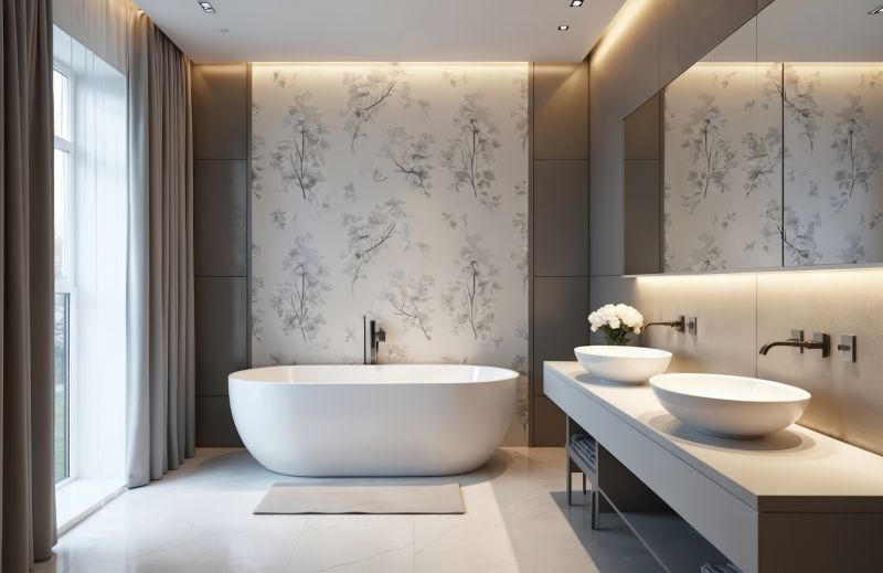 Elegant Freestanding Bathtub in a Bright Bathroom
