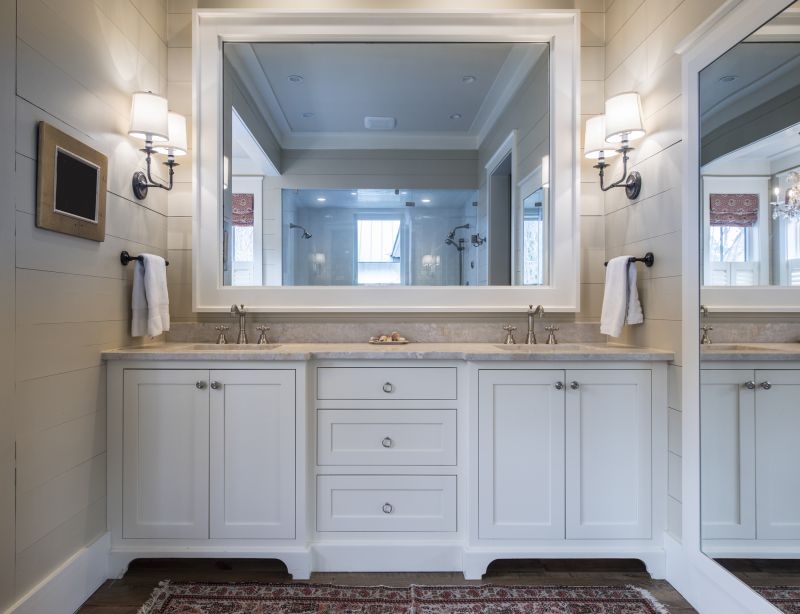 Bathroom with Custom Vanity and Double Sinks